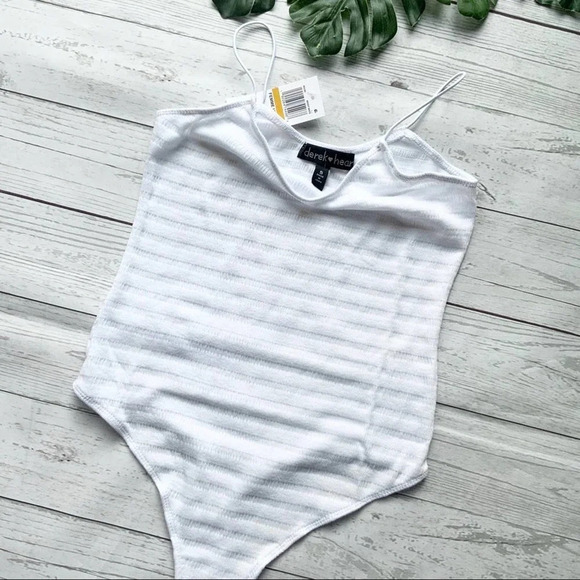 Derek Heart Thong Bodysuit Size Medium NEW - Picture 3 of 6